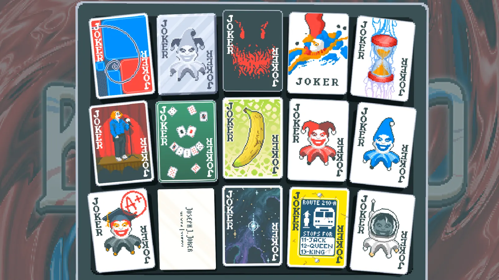 Official Balatro screenshot showing several Jokers in a run